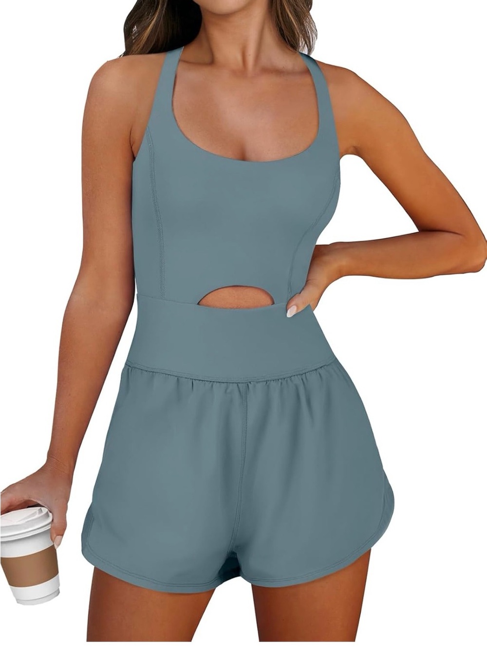 Athletic Romper in Slate Blue